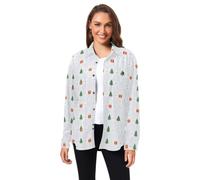 huarong Camisa de pana versátil de manga larga para hombre y mujer | Botones frontales, estampado novedoso, cuello y ajuste regular para oficina y cita nocturna, ropa de principios de otoño