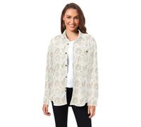 huarong Camisa de pana versátil de manga larga para hombre y mujer | Camisas con botones, ajuste regular, cuello, con estampado novedoso para oficina y cita nocturna, estilo de principios de