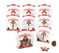 Huasean Bolsas Para Galletas De Navidad | 8 Piezas Contenedores Papá Noel Navidad,Bolsas Navideñas De De Panadería | Para Favores De Fiesta, Cupcakes, Brownies Y