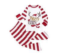 Huasean Pijamas De Rayas Blancas Rojas, Pijamas a Juego de Rayas, Conjunto de Pijamas navideños Familiares, Trajes Familiares a Juego, Conjunto de Rayas para Adultos, niños, Parejas, Hombres, Familia