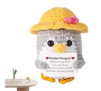 Huasean Pingüino Animal de Ganchillo,10 cm Muñeca Motivacional | Animal de Ganchillo Motivacional,para Niños Adultos Navidad Colegas Amantes de Manualidades Coleccionistas Escritorio