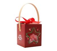 Huasean s de Dulces de Navidad | Contenedor de Golosinas con Ventana y Asa - De Envoltorio Para Fiestas - Para Chocolate Favores De Fiesta Rellenos Profesores Estudiantes Organizadores De Eventos