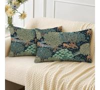 HUASHUZI Funda de cojín William Morris (30 x 50 cm, juego de 2 fundas de almohada suaves para casa, salón, dormitorio, cama clic clac)