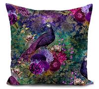 HUASHUZI Fundas Cojines 40 x 40 cm púrpura Pavo Real Cojines Sofa Decorativos Salon Regalo Mujer Funda cojin almofadas Dormitorio Decoracion hogar