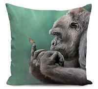 HUASHUZI Fundas Cojines 40x40 cm Gorila Cojines Sofa Decorativos Salon Regalo Mujer Funda cojin 45 x 45 almofadas Dormitorio Decoracion hogar