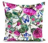 HUASHUZI Fundas Cojines 40x40 cm la Flor de Escocia Thistle Cardo púrpura Cojines Sofa Decorativos Salon Regalo Mujer Funda cojin almofadas Dormitorio terraza Decoracion hogar
