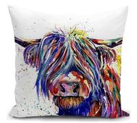 HUASHUZI Fundas Cojines 40x40 Vaca Cojines Sofa Decorativos Salon Regalo Mujer Highland Cow Funda cojin almofadas Dormitorio Decoracion hogar