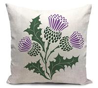 HUASHUZI Fundas Cojines 45x45 la Flor de Escocia Thistle Cojines Sofa Decorativos Salon Regalo Mujer Funda cojin 45 x 45 almofadas Dormitorio terraza Decoracion hogar