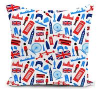 HUASHUZI Fundas Cojines 45x45 Union Jack London UK Cojines Sofa Decorativos Salon Regalo Mujer Funda cojin 45 x 45 almofadas Dormitorio Decoracion hogar