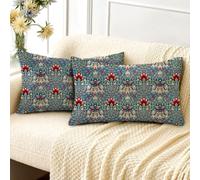 HUASHUZI Fundas de Cojín Rectangulares Largas Oblongas William Morris 30x50cm Azul Decoraciones Vintage Patrón de Doble Cara Juego de 2 Fundas de Almohada Decoración del Hogar para Sofá Banco Sofá