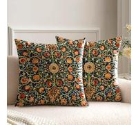 HUASHUZI Juego de 2 fundas de cojín William Morris de 50 x 50 cm, decoración bohemia, patrón de doble cara, decoración del hogar para sofá, banco