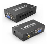 huasion VGA to AV Convertor Composite RCA S-Video VGA Output Adapter Computer PC Laptop to TV Monitor and Projectors