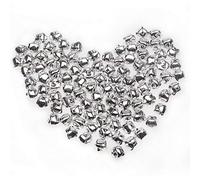 HUASUN Cascabeles Navidad 100pcs 13mm Coloridos DIY Guirnalda Gatos Regalo (Plateado)