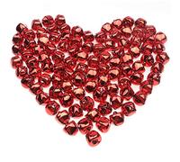 HUASUN Cascabeles Navideños 100pcs 13mm Coloridos para Decoración DIY, Guirnalda, Gatos, Paquete de Regalo, Festivales y Navidad (Rojo)