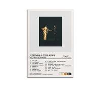 HUASYERRHW Póster de Metro Boomin de héroes y villanos para decoración de pared, lienzo para sala de estar, dormitorio, póster de 50 x 75 cm, estilo sin marco