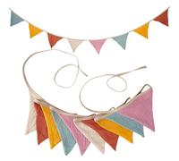 HUATEEN Bandierine per Compleanno e Cameretta Bambini,2,6m Tessuto Resistente per Letto Montessori, Culla e Pareti - Decorazione Feste con Bandierine Colorate Vivaci per Stanze Neonati