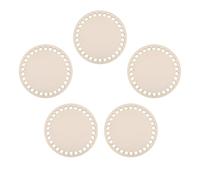 HUATEEN Base de Madera para Cesta de Bricolaje,5 PCS 10CM Cesta de Madera Natural con Base de Madera para Manualidades de Cestería DIY para Decoración del Hogar, Redondo