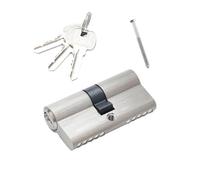 HUATEEN Bombin Doble Embrague 35/35 mm,Cilindro Plateado con 3 Llaves Antiganzúa y Antitaladro para Puertas de Madera y Compuestas de UPVC