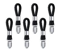 HUATEEN Pinzas para Toallas,6 PCS Negras Pinzas para Toallas Ganchos de 11,5 cm para Colgar Paños de Cocina Baño Sin Costuras y Sin Imán, Toalleros Compactos