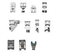 HUATEEN Prensatelas Máquina Coser - 11 Piezas Kit Accesorios Profesionales con Cremallera Invisible/Fruncidor/Lentejuelas - Overlock Costura Hogar & DIY