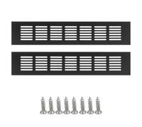 HUATEEN Rejillas de Ventilación,2 PCS Rectangular Rejilla de Aire de Aluminio con Tornillo Reja Ventilacións de Armarios Paredes Puertas Radiadores Dormitorios Cocinas 30 x 5cm Negro