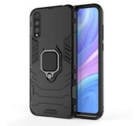 Huawei Enjoy 10S Funda, MHHQ 2in1 Armadura Combinación A Prueba de Choques Escudo Cáscara Dura PC + TPU con Soporte Magnetic Car Mount Case Cover para Huawei Enjoy 10S -All Black