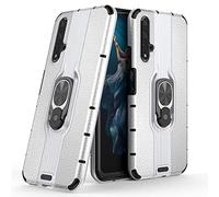 Huawei Honor 20 Funda, MHHQ 360 Rotating Ring Grip Magnetic Car Mount Stand Holder Capa TPU + PC Shockproof Anti-rasguños teléfono Caso protección Cáscara Cover para Huawei Honor 20 -Silver