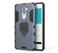 Huawei Honor 6X Funda, MHHQ 2in1 Armadura Combinación A Prueba de Choques Heavy Duty Escudo Cáscara Dura PC + TPU con Soporte Magnetic Car Mount Case Cover para Huawei Honor 6X -Black Plus Gray