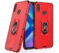 Huawei Honor 8X Funda, MHHQ 360 Rotating Ring Grip Magnetic Car Mount Stand Holder Capa TPU + PC Shockproof Anti-rasguños teléfono Caso protección Cáscara Cover para Huawei Honor 8X -Red