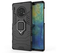 Huawei Mate 30 Pro Funda, MHHQ 2in1 Armadura Combinación A Prueba de Choques Escudo Cáscara Dura PC + TPU con Soporte Magnetic Car Mount Case Cover para Huawei Mate 30 Pro -All Black