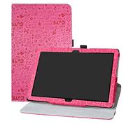 Huawei MediaPad T5 2018 Rotación Funda,LFDZ Cuero Sintético Rotación de 360 Grados de Función de Soporte para 10.0" Huawei MediaPad T5 10-Inch 2018 Tablet,Magenta