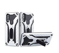 Huawei P20 Funda, CHcase Heavy Duty silicona híbrida con soporte Cáscara de Cubierta Protectora de Doble Capa Funda Caso para Huawei P20 -Silver