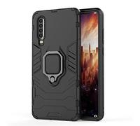 Huawei P30 Funda, MHHQ 2in1 Armadura Combinación A Prueba de Choques Escudo Cáscara Dura PC + TPU con Soporte Magnetic Car Mount Case Cover para Huawei P30 -All Black