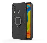 Huawei P30 Lite Funda, CHcase 2in1 Armadura Combinación A Prueba de Choques Escudo Cáscara Dura PC + TPU con Soporte Magnetic Car Mount Case Cover para Huawei P30 Lite -All Black
