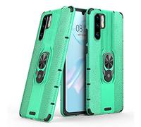 Huawei P30 Pro Funda, CHcase 360 Rotating Ring Grip Magnetic Car Mount Stand Holder Capa TPU + PC Shockproof Anti-rasguños teléfono Caso protección Cáscara Cover para Huawei P30 Pro -Green