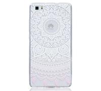 Huawei P8 Lite Funda, CHcase Christmas Series Transparente Silicona TPU de Flexibilidad Carcasa Case Bumper Ultra Delgado Espalda Case Cover para Huawei P8 Lite -White powder
