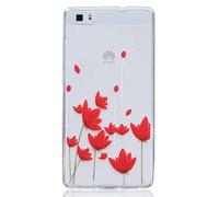 Huawei P8 Lite Funda, CHcase Christmas Series Transparente Silicona TPU de Flexibilidad Carcasa Case Bumper Ultra Delgado Espalda Case Cover para Huawei P8 Lite -Sunset flowers