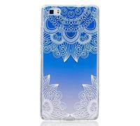 Huawei P8 Lite Funda, CHcase Christmas Series Transparente Silicona TPU de Flexibilidad Carcasa Case Bumper Ultra Delgado Espalda Case Cover para Huawei P8 Lite -Blue gradient