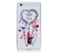Huawei P8 Lite Funda, CHcase Christmas Series Transparente Silicona TPU de Flexibilidad Carcasa Case Bumper Ultra Delgado Espalda Case Cover para Huawei P8 Lite -Love wind chimes