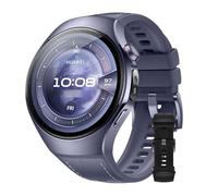 HUAWEI Watch 5 46mm Violeta + Correa de Fluoroelastómero Negro, Multi-Sensor Revolucionario X-Tap, SpO2 con la Yema del Dedo, Health Glance, ECG, HRV, eSIM, 42 Meses de Garantía, Android & iOS