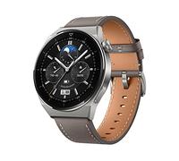 HUAWEI, Watch GT 3 Pro Smartwatch, Cuerpo de Titanio, Esfera de Reloj de Zafiro, Monitorización de saturación de oxígeno y frecuencia cardíaca, Correa de Cuero Gris, 46 mm