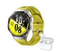 HUAWEI Watch GT 7 Pro 46mm Smartwatch Amarillo+FreeBuds SE 4 Beige, ECG GPS | hasta 21 Días, 3000 Nits, 5 ATM, Monitoreo de Salud Cardíaca, Modos Esquí Ciclismo, NFC, Android iOS, Garantía 36+6 Meses