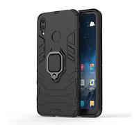 Huawei Y7 2019 Funda, CHcase 2in1 Armadura Combinación A Prueba de Choques Escudo Cáscara Dura PC + TPU con Soporte Magnetic Car Mount Case Cover para Huawei Y7 2019 -All Black
