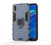 Huawei Y7 Pro 2019 / enjoy 9 Funda, MHHQ 2in1 Armadura Combinación A Prueba de Choques Escudo Cáscara Dura PC + TPU con Soporte Magnetic Car Mount Case Cover para Huawei Y7 Pro 2019 -Black Plus Gray