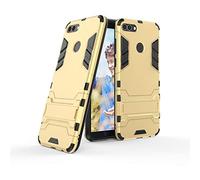 Huawei Y9 2018/Enjoy 8 Plus Funda, CHcase 2in1 Armadura Combinación A Prueba de Heavy Duty Escudo Cáscara Dura PC + Suave TPU Silicona Case Cover con soporte para Huawei Y9 2018/Enjoy 8 Plus-Gold