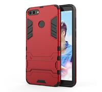 Huawei Y9 2018/Enjoy 8 Plus Funda, MHHQ 2in1 Armadura Combinación A Prueba de Choques Heavy Duty Escudo Cáscara PC + Suave TPU Silicona Case Cover con soporte para Huawei Y9 2018/Enjoy 8 Plus -Red