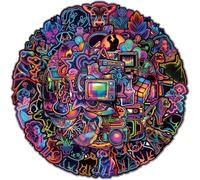 Huaxintoys Neón Graffiti Pegatinas, Neón Pegatinas Graffiti Stickers, Neon Aesthetics Stickers para Portátiles, Automóviles, Motocicletas, Bicicletas, Monopatines (100 Piezas)