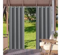 HUAXIQUE Cortina de exterior impermeable y opaca, 155 x 215 cm, color gris, con ojales, protección visual, para balcón, terraza, pérgola, cenador, porche