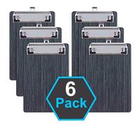 HUAYANG 6 Piezas Portapapeles Madera, A6 Clipboard Set Negro Bloc de Notas con Clips de Metal 12 x 18cm Portapapeles para Notas, Formularios, Documentos y Escuela, Oficina, Menú