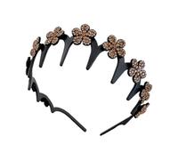 Huayeex Diadema Sujetacabello | Diadema Con Flor De Estras Para Cabello Rebelde - Sujetador de Cabello Cómodo Anti Pelos Sueltos para Adultos Adolescentes Niñas Ducha Gimnasio Lavado Facial